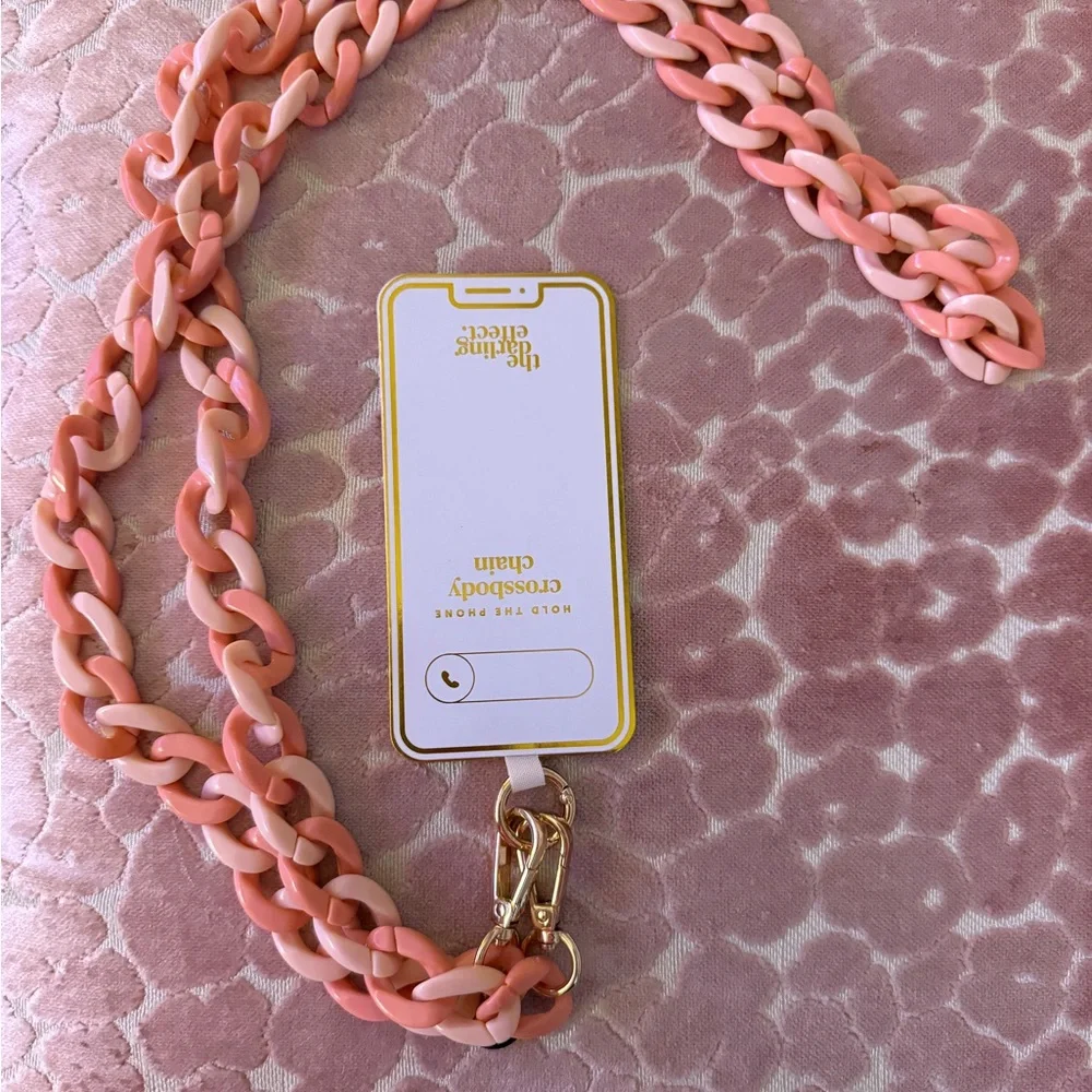 The Darling Effect Crossbody Phone Chain Pink/Peach NWT